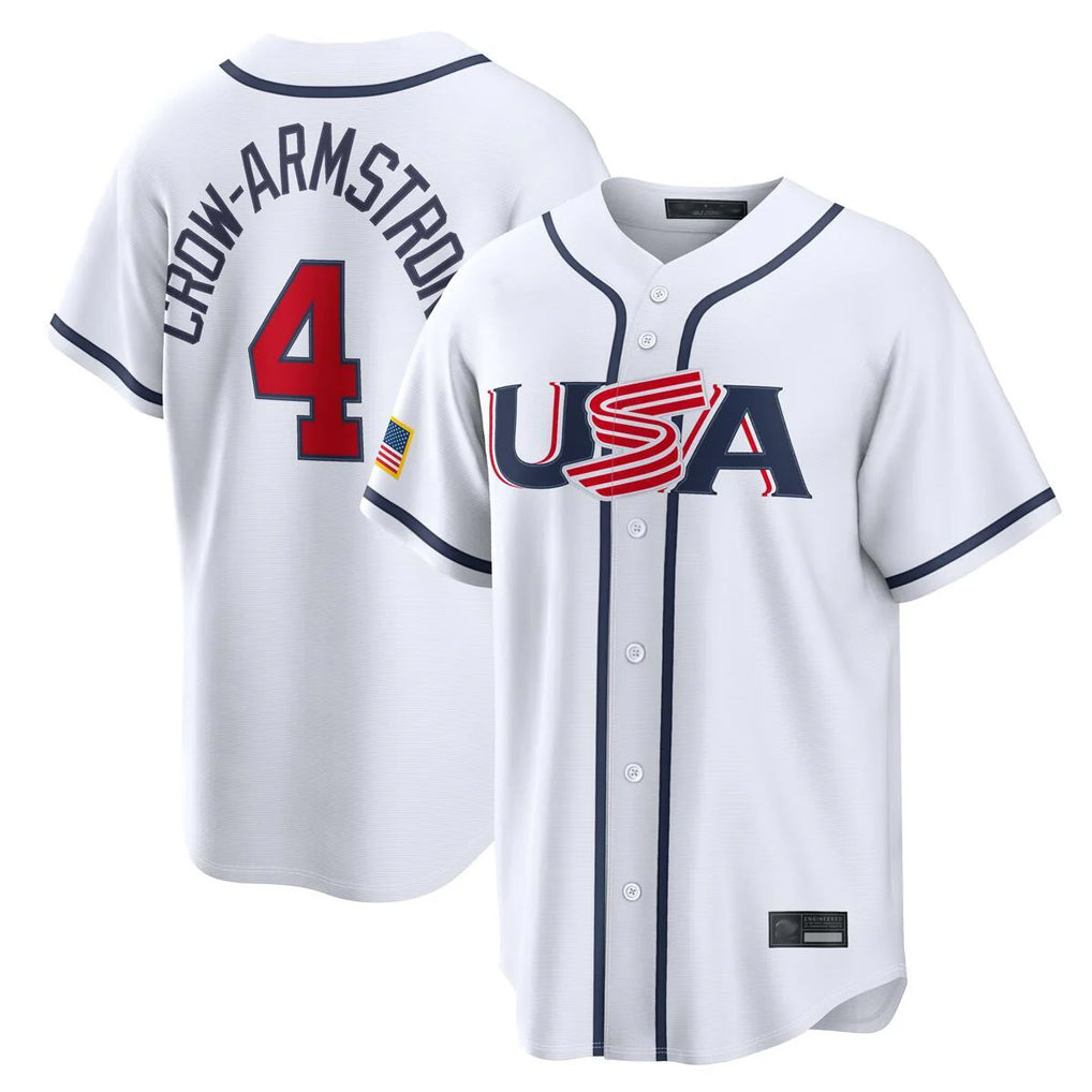 C.Cubs #4 Pete Crow-Armstrong Player White USA 2026 World Classic Home Limited Jdoa Stitched Jerseys