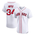 B.Red Sox #34 David Ortiz Player White Limited Elite Home Game Jdoa Stitched Jerseys