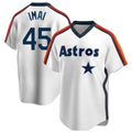 H.Astros #45 Tatsuya Imai Player White Cooperstown Collection T-shirt Jdoa Stitched Jerseys
