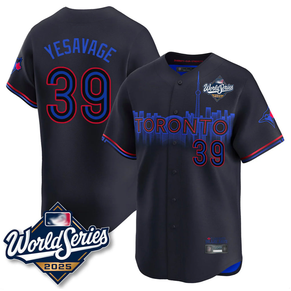 T.Blue Jays #39 Trey Yesavage Player Black 2025 World Series City Connect Jdoa Stitched Jerseys