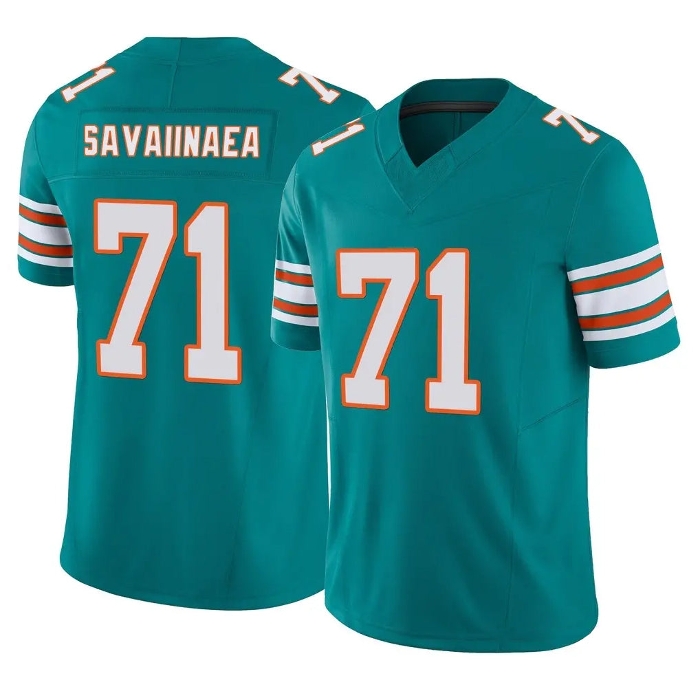 M.Dolphins #71 Jonah Savaiinaea Player Aqua Limited Alternate Vapor F.U.S.E. Home Game Jdoa Stitched Jerseys