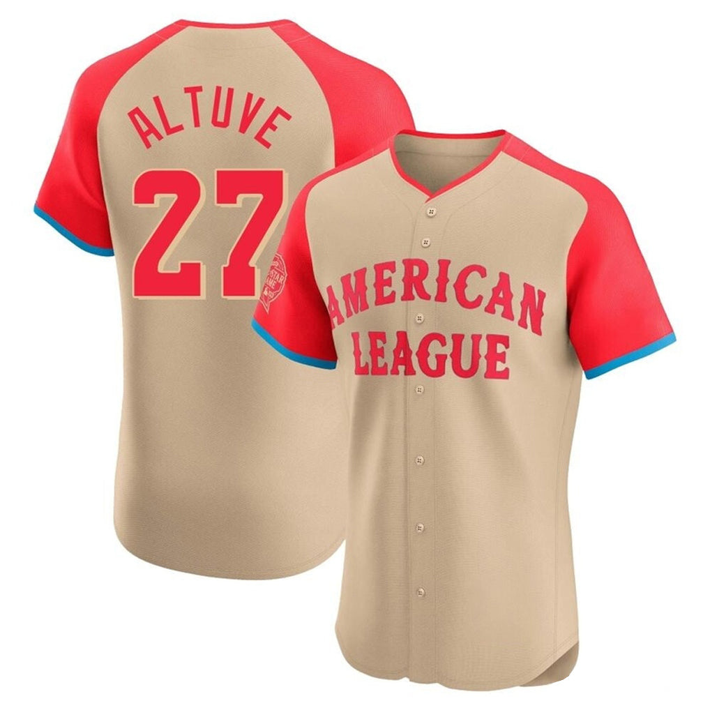 H.Astros #27 Jose Altuve Player Cream American League All-Star Limited Elite Home Jdoa Stitched Jerseys
