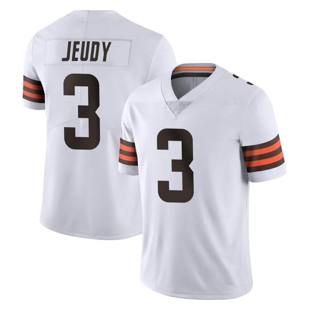 C.Browns #3 Jerry Jeudy Player White Vapor Untouchable Limited Home Game Jdoa Stitched Jerseys