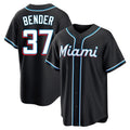 M.Marlins #37 Anthony Bender Player Black Fashion Out Home Game Jdoa Stitched Jerseys
