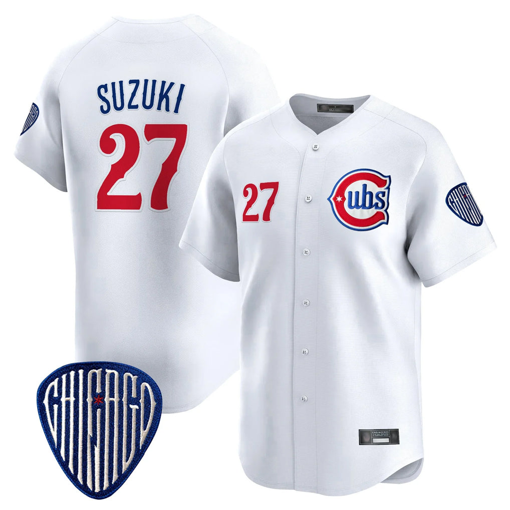 C.Cubs #27 Seiya Suzuki Player White Vapor Premier Limited Home Jdoa Stitched Jerseys