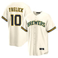 M.Brewers #10 Sal Frelick Player Cream Home Game Jdoa Stitched Jerseys