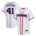 A.Diamondbacks #41 Carlos Santana Player White 2026 World Classic Home Game Jdoa Stitched Jerseys