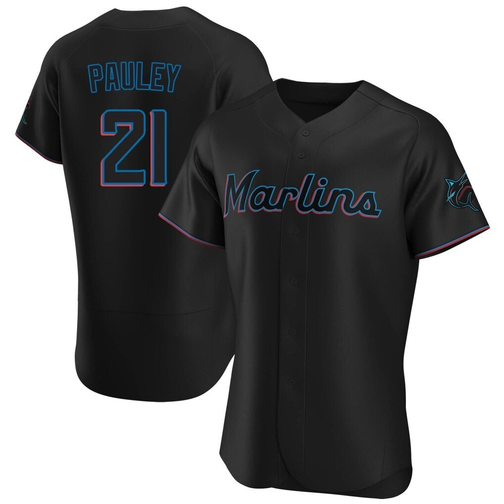 M.Marlins #21 Graham Pauley Player Black Home Limited Elite Jdoa Stitched Jerseys