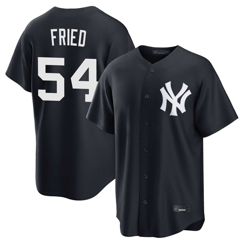 NY.Yankees #54 Max Fried Player Navy Game Jdoa Stitched Jerseys