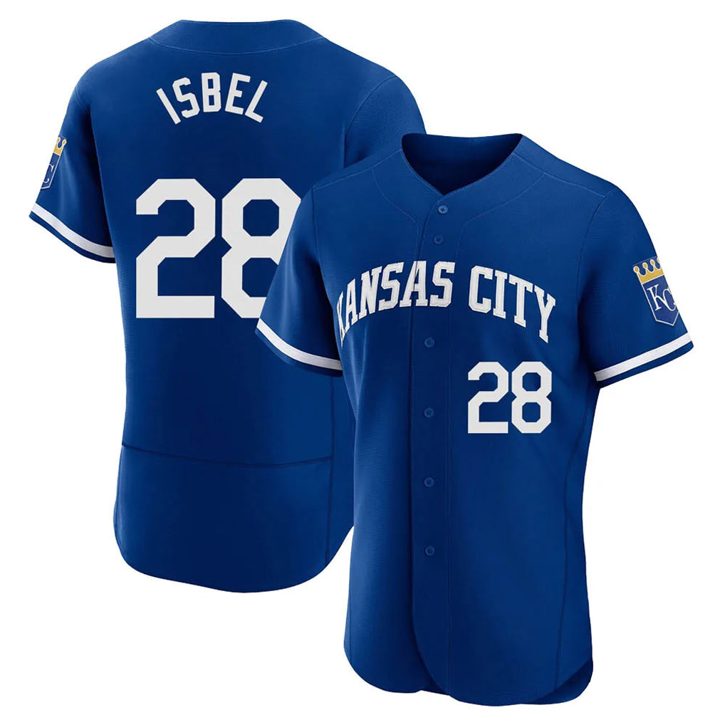 KC.Royals #28 Kyle Isbel Player Royal City Connect Limited Elite Home Game Jdoa Stitched Jerseys