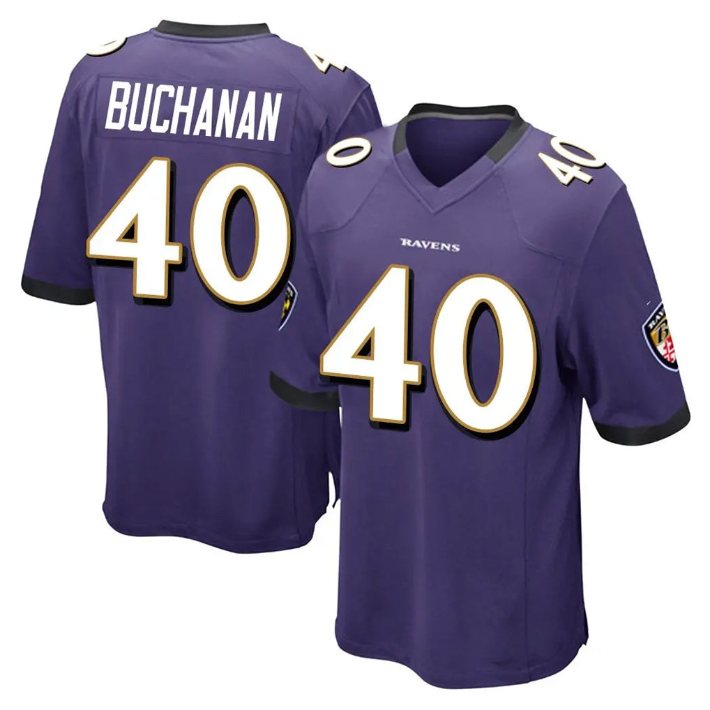 B.Ravens #40 Teddye Buchanan Player Purple Home Game Jdoa Stitched Jerseys