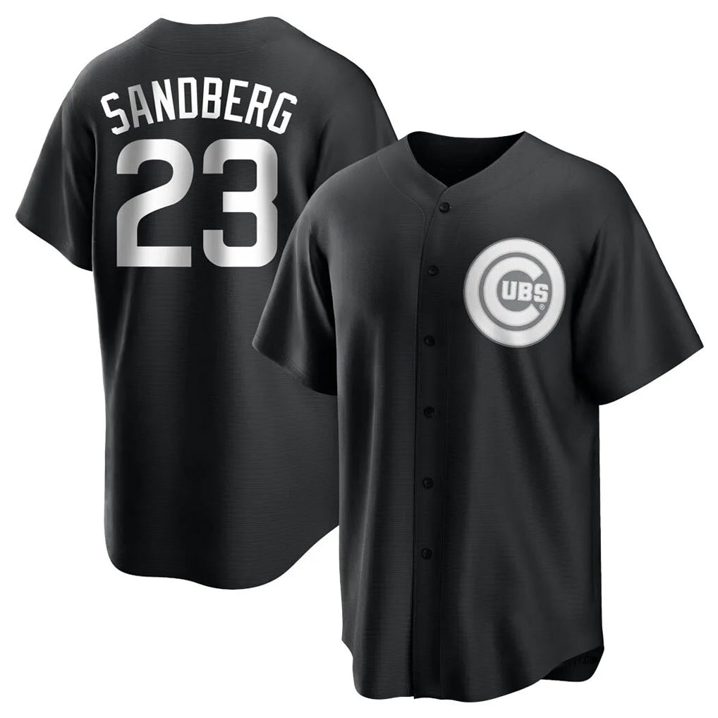 C.Cubs #23 Ryne Sandberg Player Black Game Jdoa Stitched Jerseys