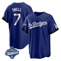 LA.Dodgers #7 Blake Snell Player Royal City Connect Game World Series Meet Jdoa Stitched Jerseys