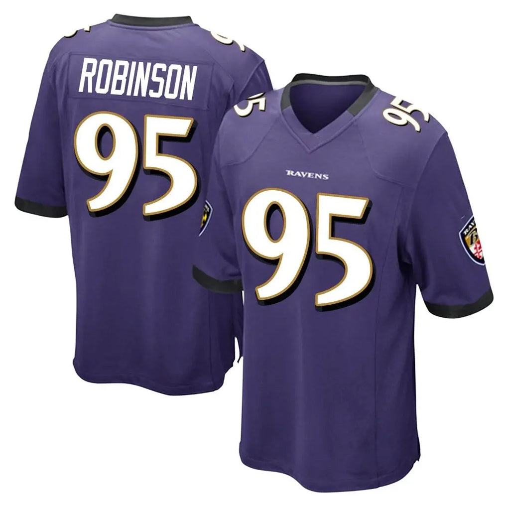 B.Ravens #95 Tavius Robinson Player Purple Color Rush Home Game Jdoa Stitched Jerseys