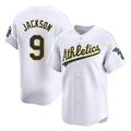 Athletics #9 Reggie Jackson Player White Limited Home Game Jdoa Stitched Jerseys