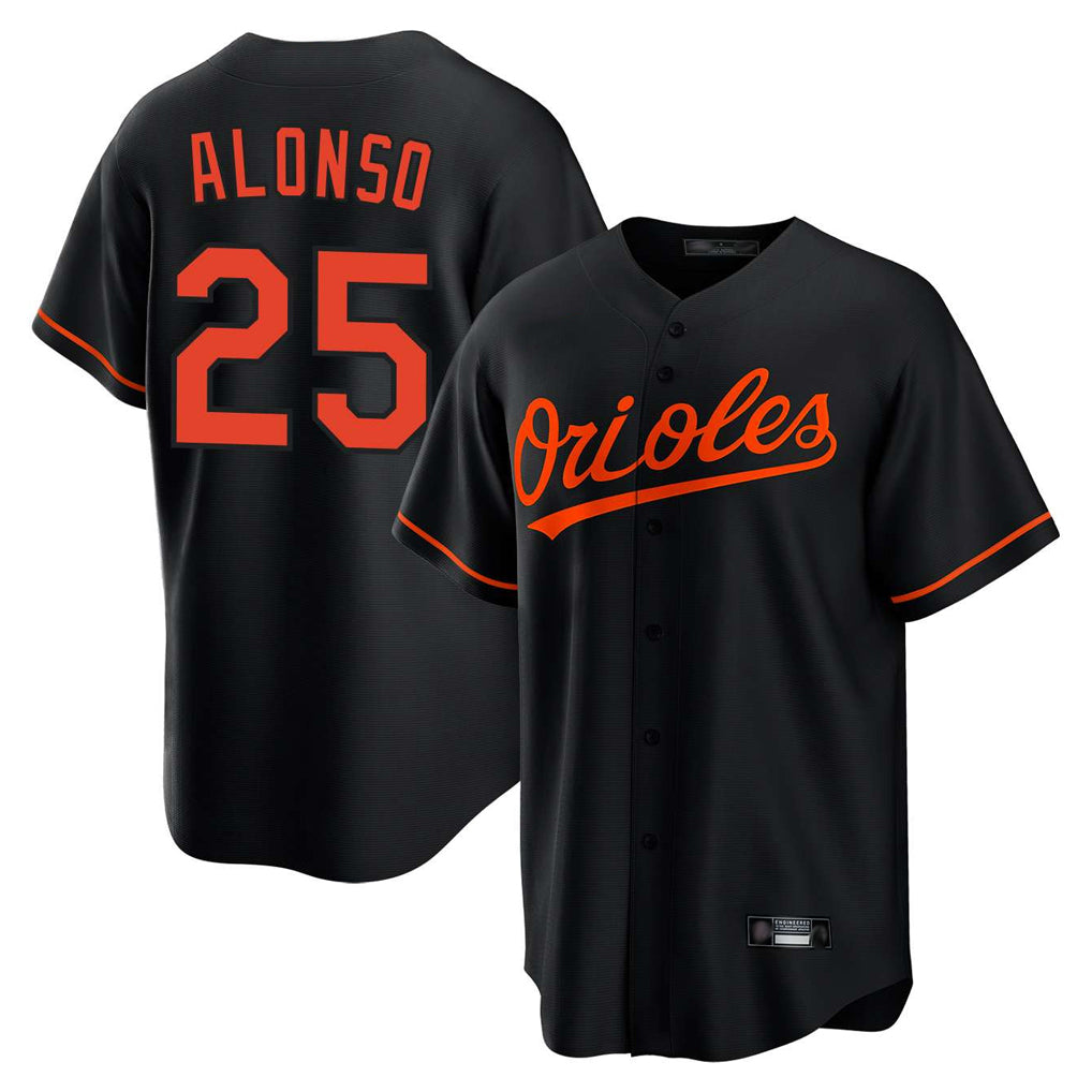 B.Orioles #25 Pete Alonso Player Black Home Game Jdoa Stitched Jerseys