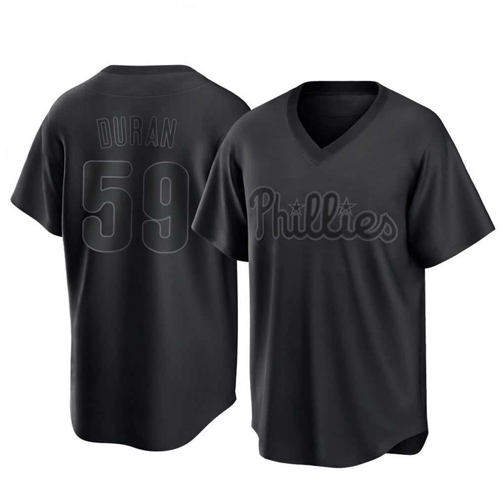 P.Phillies #59 Jhoan Duran Player Black Pitch Fashion Limited T-shirt Jdoa Stitched Jerseys