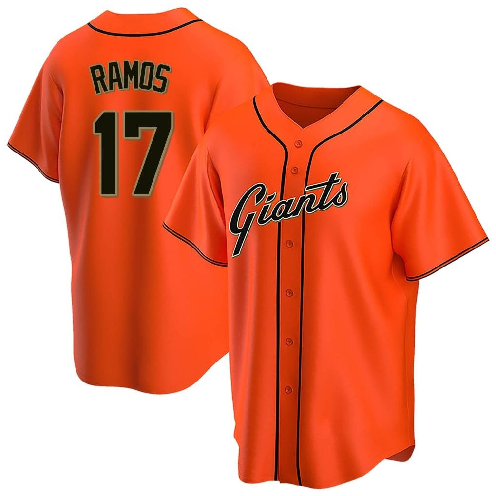 SF.Giants #17 Heliot Ramos Player Orange Home Game Jdoa Stitched Jerseys