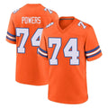 D.Broncos #74 Ben Powers Player Orange Alternate Collection Throwback Game Jdoa Stitched Jerseys