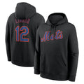 NY.Mets #12 Francisco Lindor Player Black Club Pullover Hoodie Game Jdoa Stitched Jerseys