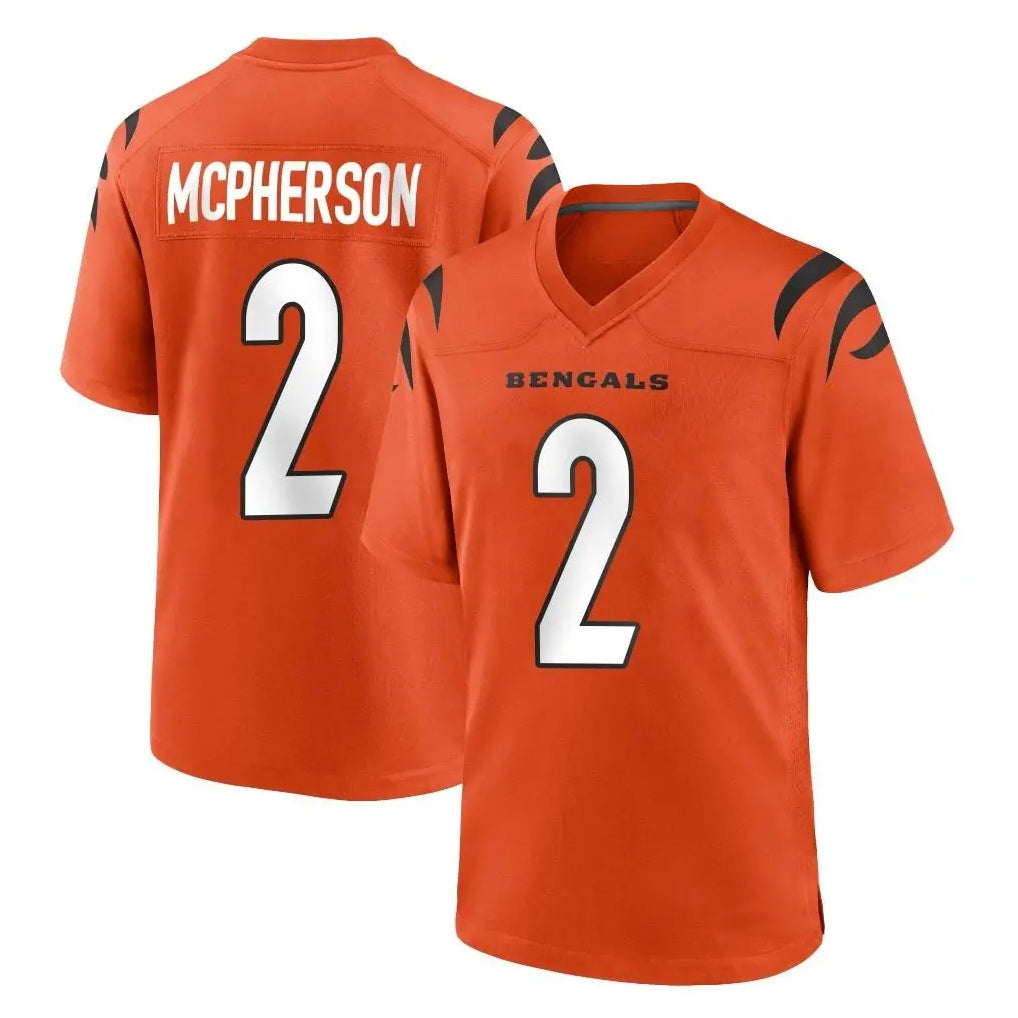 C.Bengals #2 Evan McPherson Player Orange Home Game Jdoa Stitched Jerseys