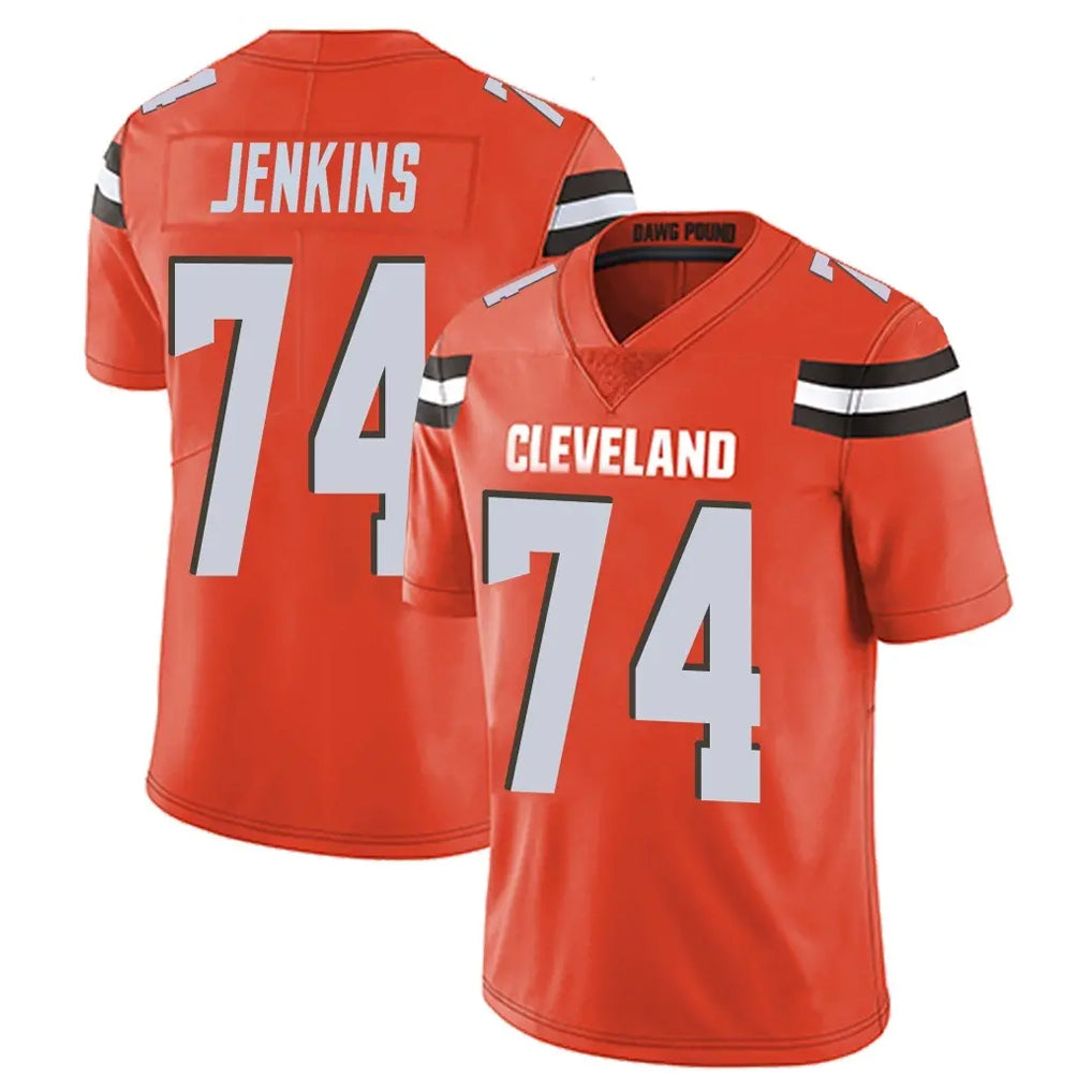 C.Browns #74 Elgton Jenkins Player Orange Alternate Vapor Untouchable Limited Home Game Jdoa Stitched Jerseys
