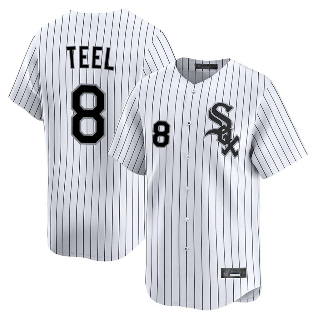 C.White Sox #8 Kyle Teel Player White Stripe Limited Home Jdoa Stitched Jerseys