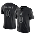 C.Bengals #0 DJ Turner II Player Black Reflective Limited Game Jdoa Stitched Jerseys