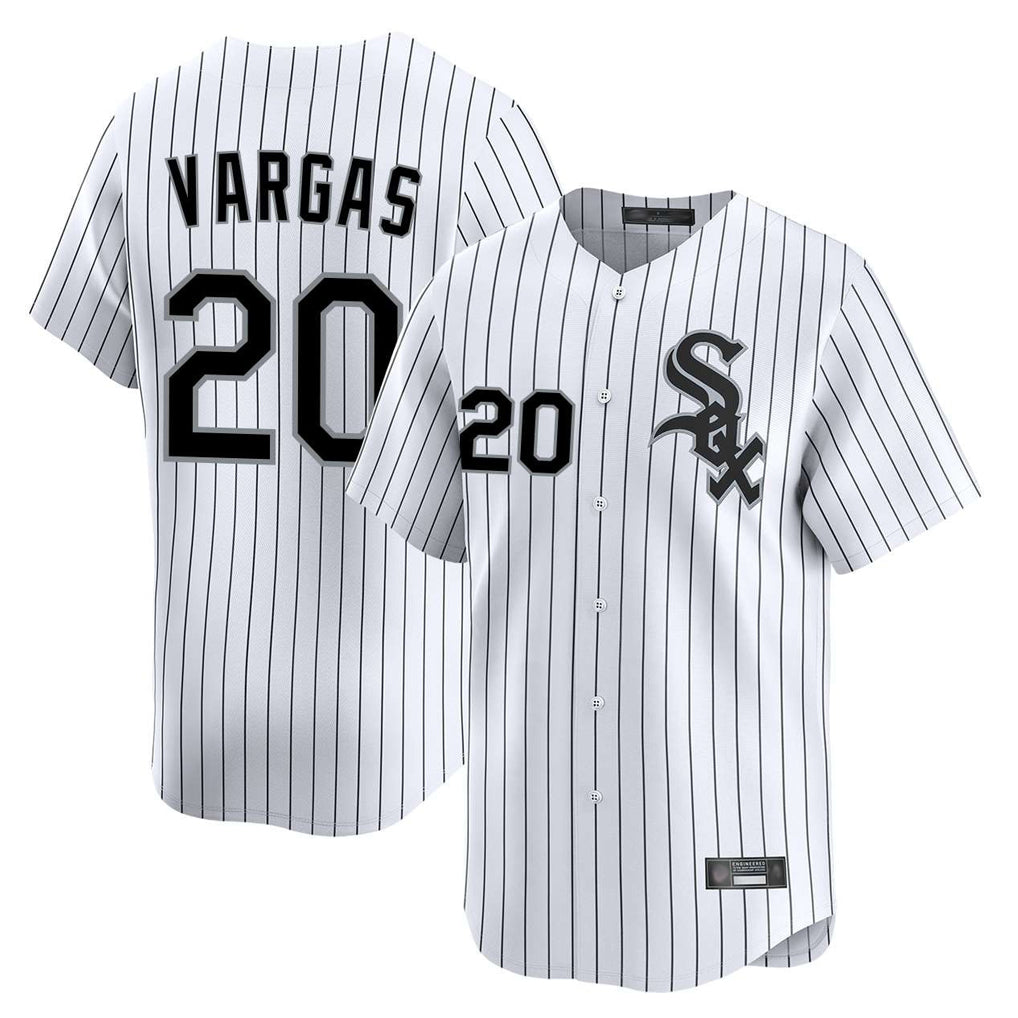 C.White Sox #20 Miguel Vargas Player White Stripe Limited Home Jdoa Stitched Jerseys