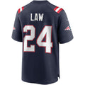 Jdoa NE.Patriots #24 Ty Law Navy Game Retired Player Jersey