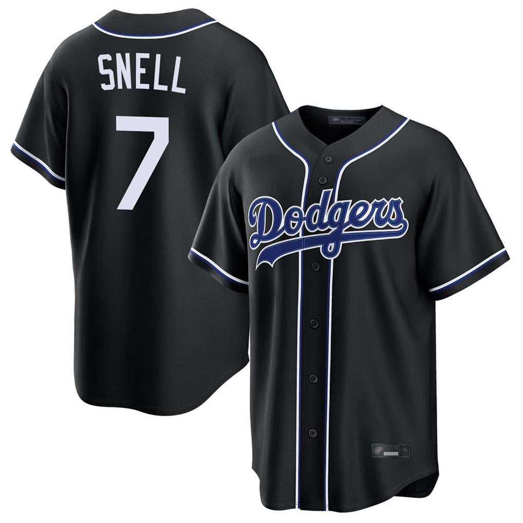 LA.Dodgers #7 Blake Snell Player Black Carbon Limited Home Jdoa Stitched Jerseys