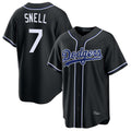 LA.Dodgers #7 Blake Snell Player Black Carbon Limited Home Jdoa Stitched Jerseys