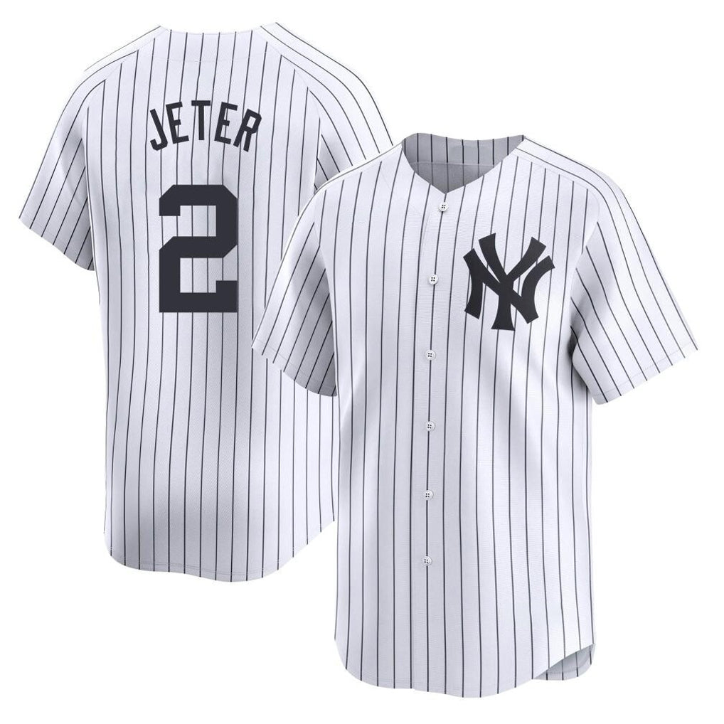 NY.Yankees #2 Derek Jeter Player White Limited Home Jdoa Stitched Jerseys