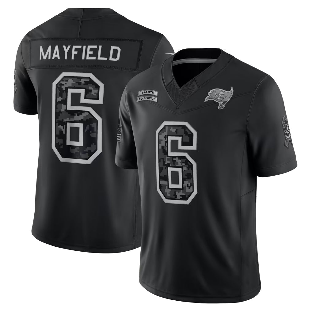 Hdoa TB.Buccaneers #6 Baker Mayfield Player Black Limited 2026 Salute to Service Home Game Stitched Jerseys