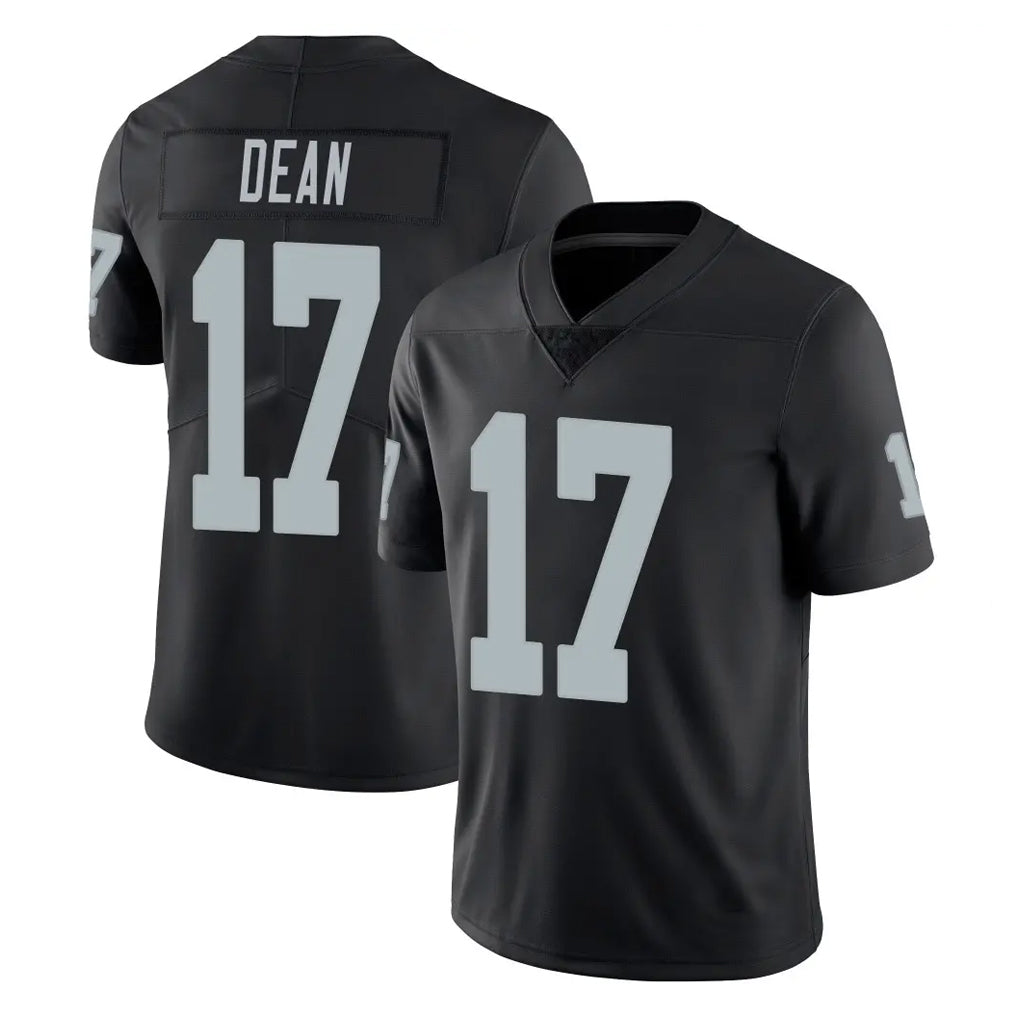 LV.Raiders #17 Nakobe Dean Player Black Limited Vapor Untouchable Home Game Stitched Jerseys
