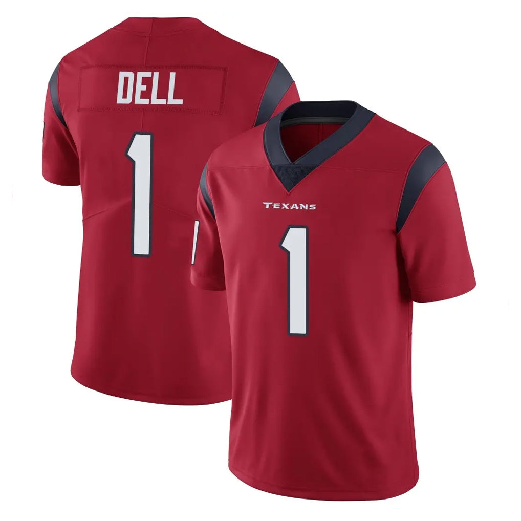 H.Texans #1 Tank Dell Player Red Limited Vapor Untouchable Home Game Jdoa Stitched Jerseys