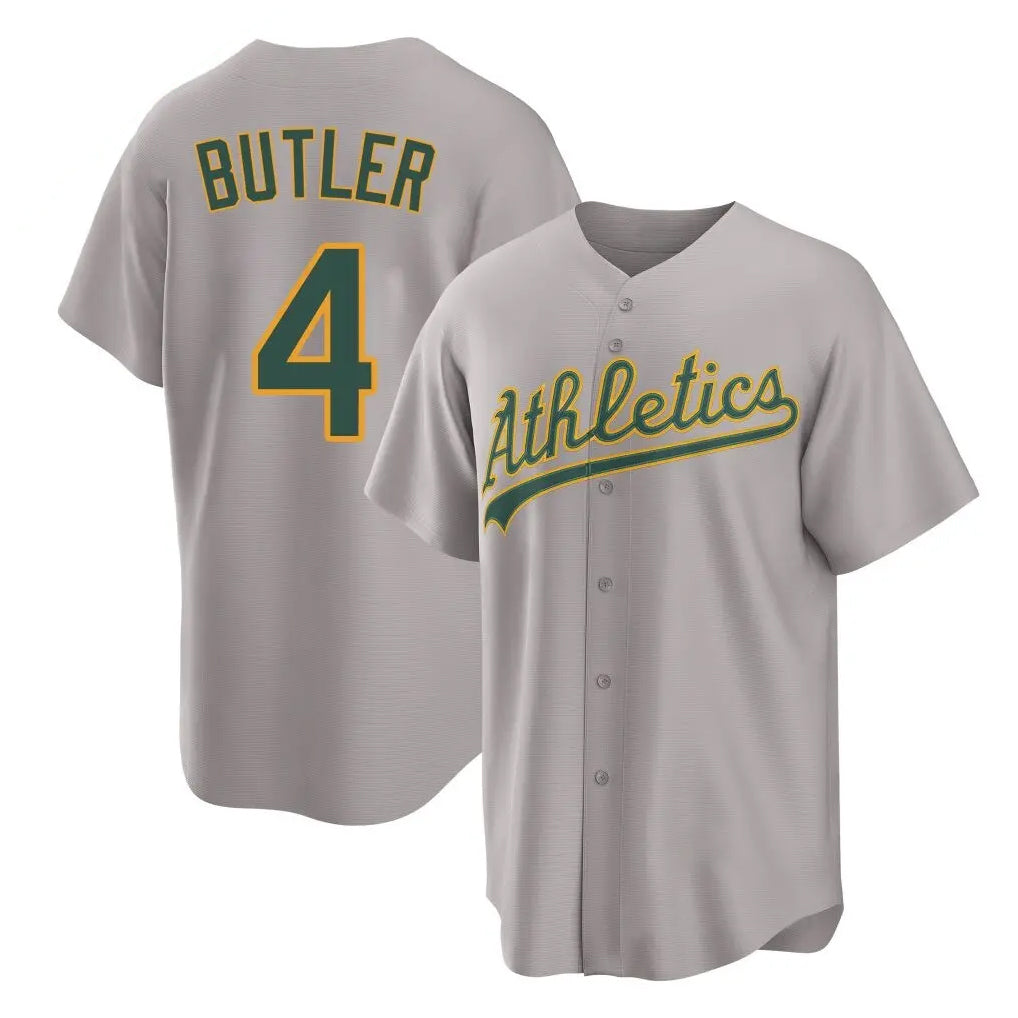 Athletics #4 Lawrence Butler Player Gray Home Game Jdoa Stitched Jerseys