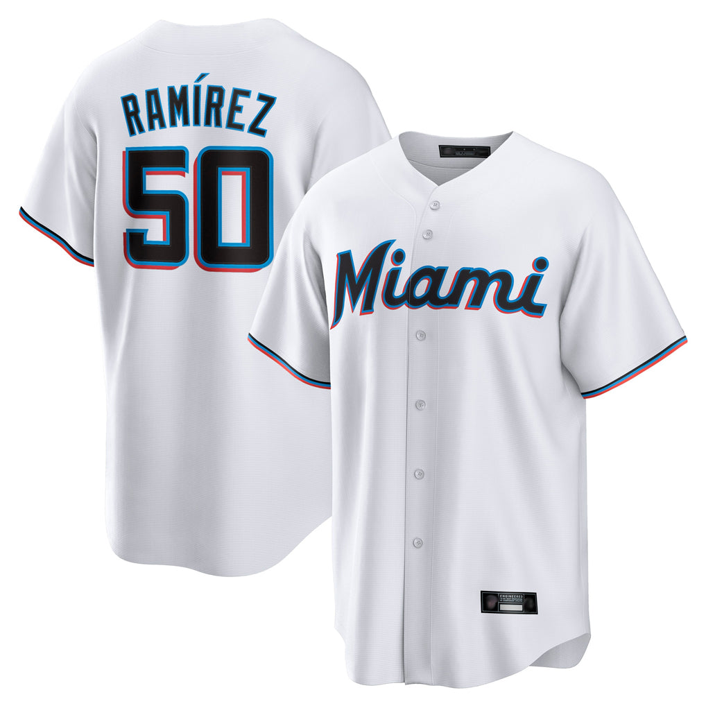 M.Marlins #50 Agustin Ramirez Player White  Home Game Jdoa Stitched Jerseys
