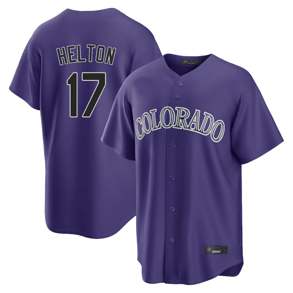 C.Rockies #17 Todd Helton Player Purple Game Home Jdoa Stitched Jerseys