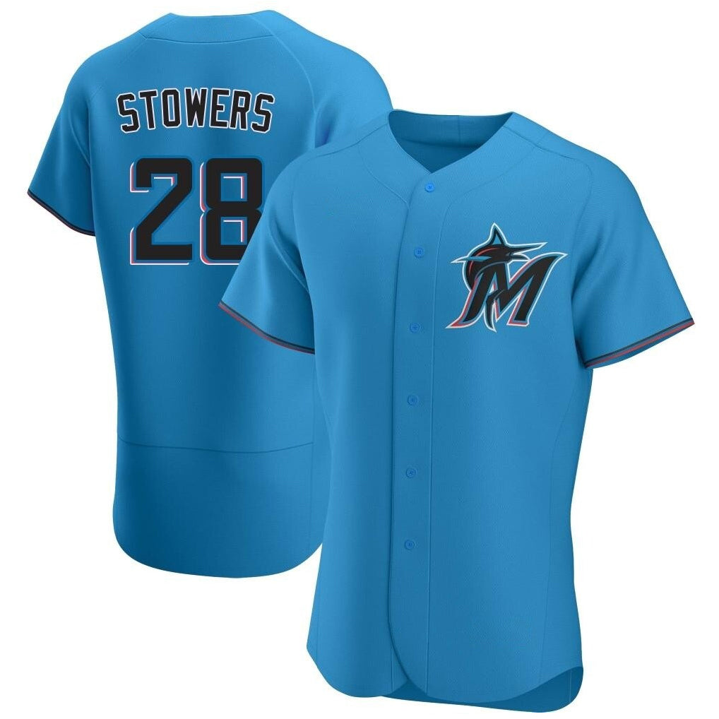 M.Marlins #28 Kyle Stowers Player Blue Home Limited Elite Jdoa Stitched Jerseys