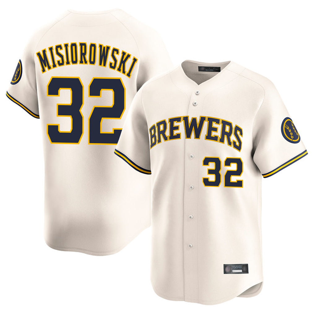 M.Brewers #32 Jacob Misiorowski Player Cream Home Limited Game Jdoa Stitched Jerseys