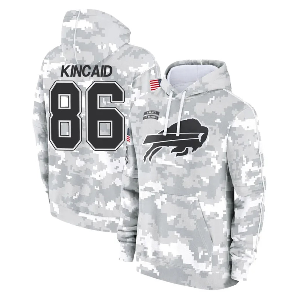 B.Bills #86 Dalton Kincaid Player Arctic Camo Salute to Service Hoodies Jdoa Stitched Jerseys