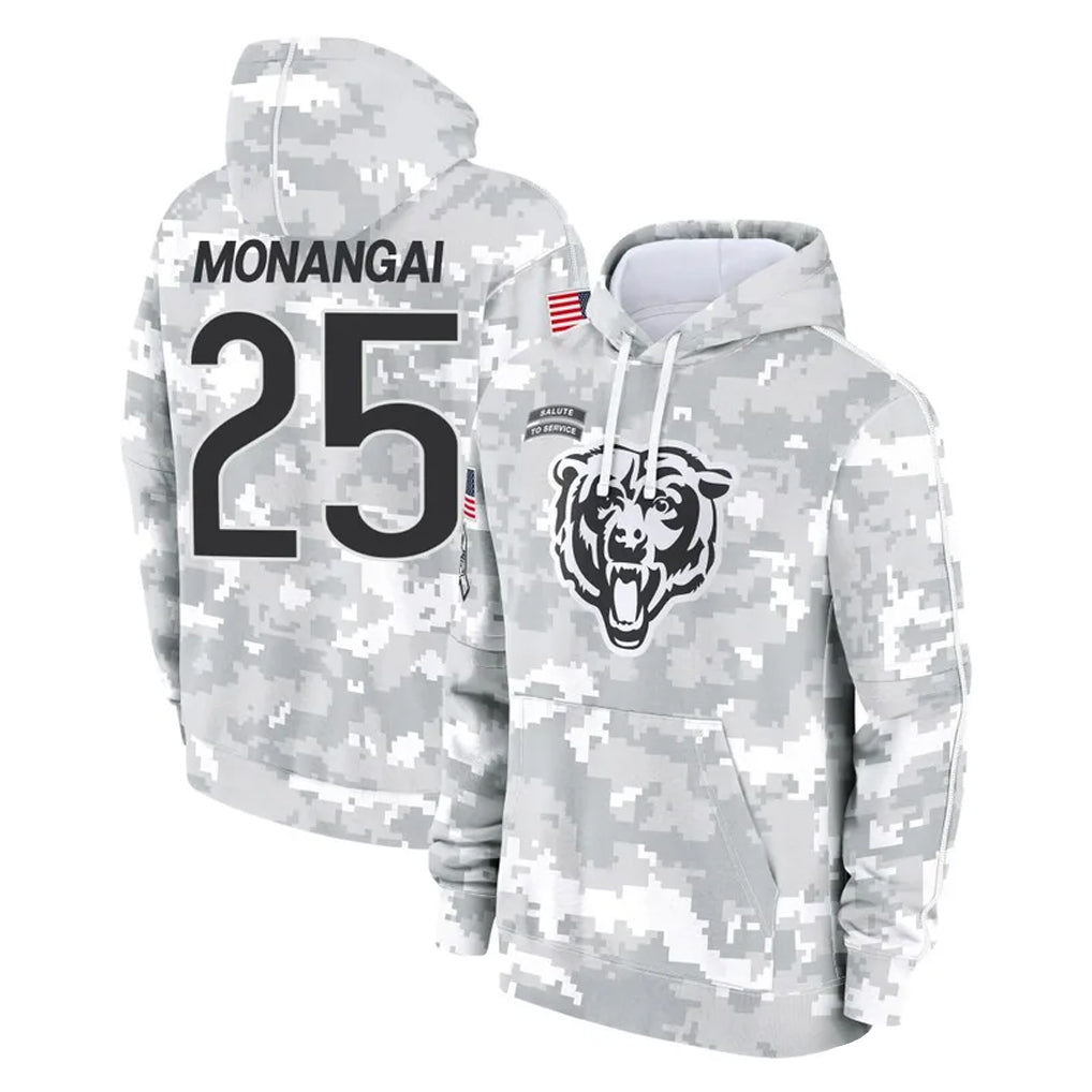 C.Bears #25 Kyle Monangai Player Arctic Camo Salute to Service Pullover Hoodies Limited Jdoa Stitched Jerseys