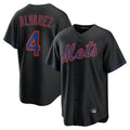 NY.Mets #4 Francisco Alvarez Player Black Alternate Home Game Jdoa Stitched Jerseys