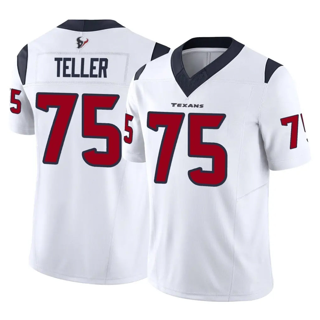 H.Texans #75 Wyatt Teller Player White Limited Vapor F.U.S.E. Home Game Jdoa Stitched Jerseys