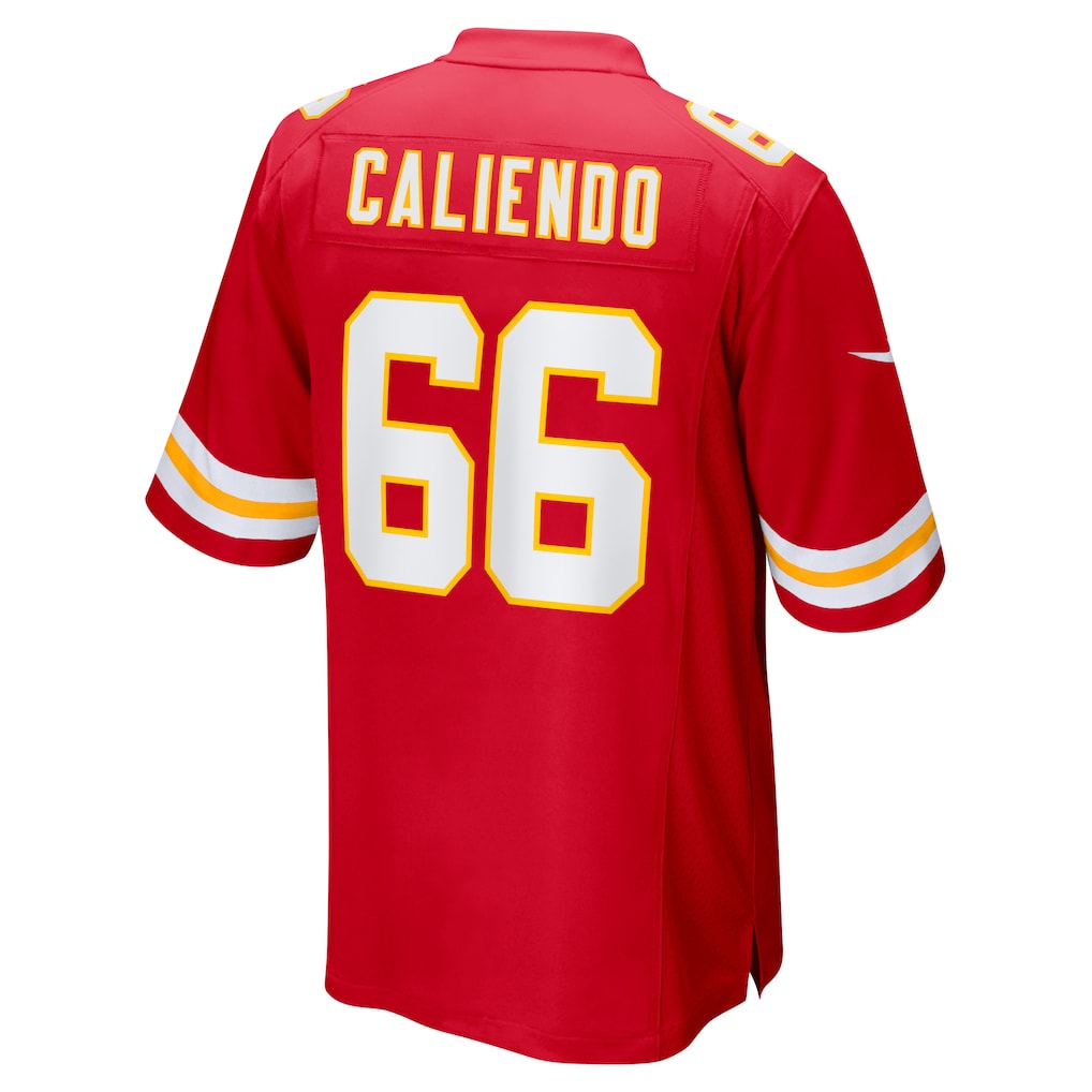 Jdoa KC.Chiefs #66 Mike Caliendo Red Game Player Jersey