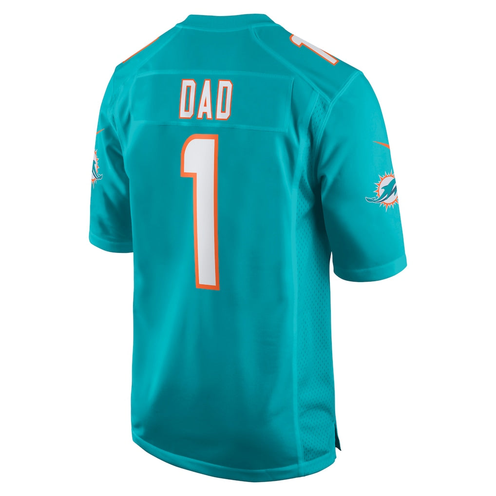 Jdoa M.Dolphins #1 Dad Aqua Game Jersey