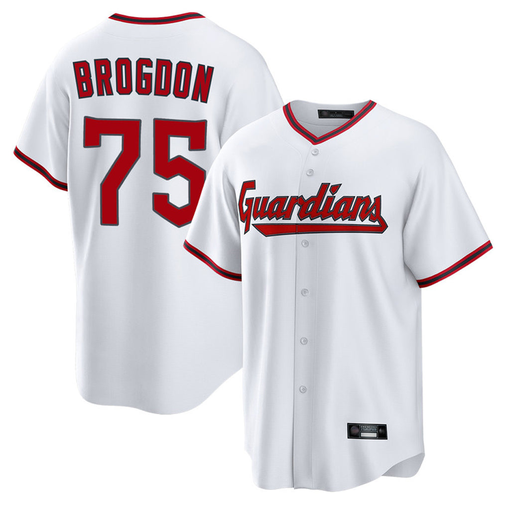 C.Guardians #75 Connor Brogdon Player White Game Home Jdoa Stitched Jerseys