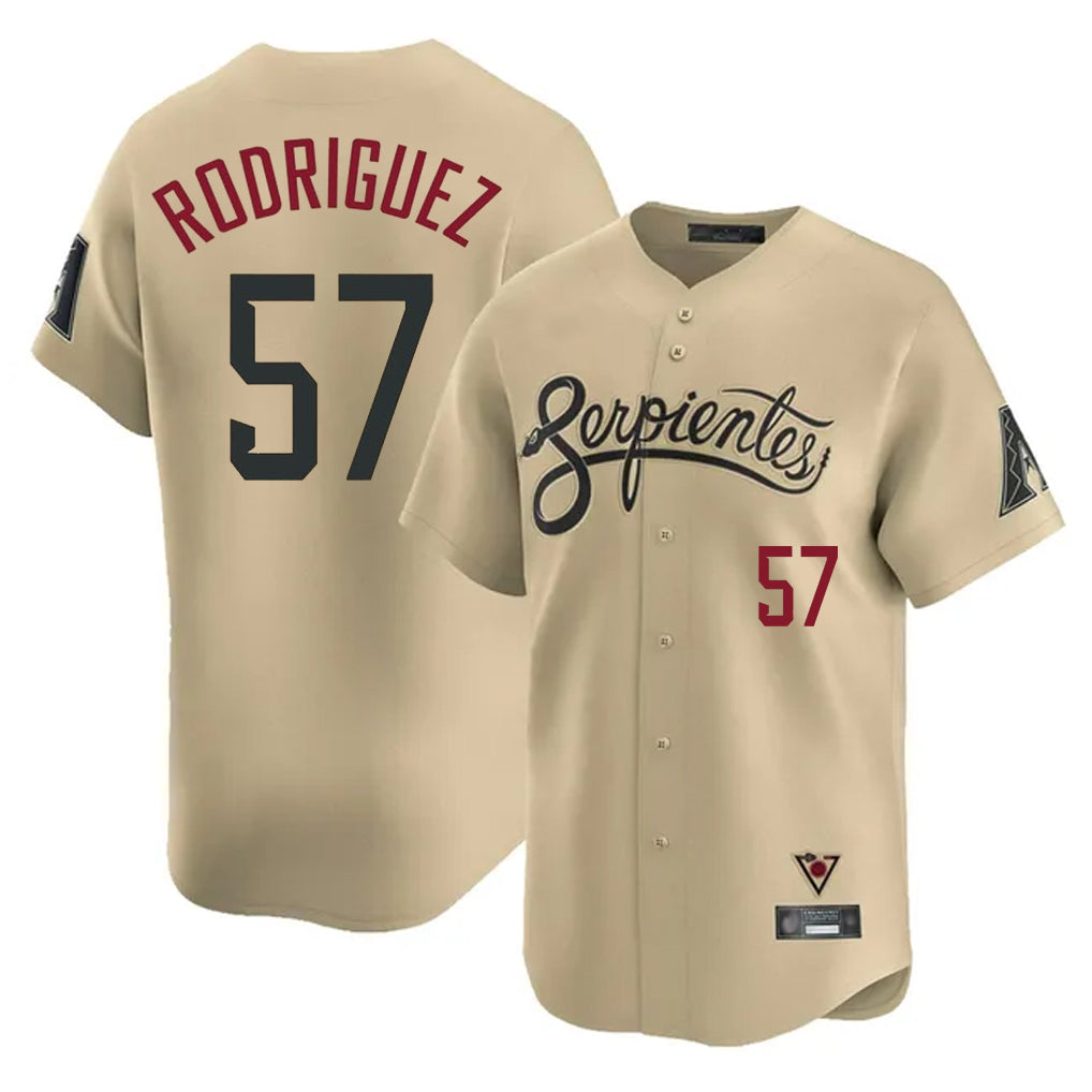 A.Diamondbacks #57 Eduardo Rodriguez Player Tan City Connect Limited Home Game Jdoa Stitched Jerseys