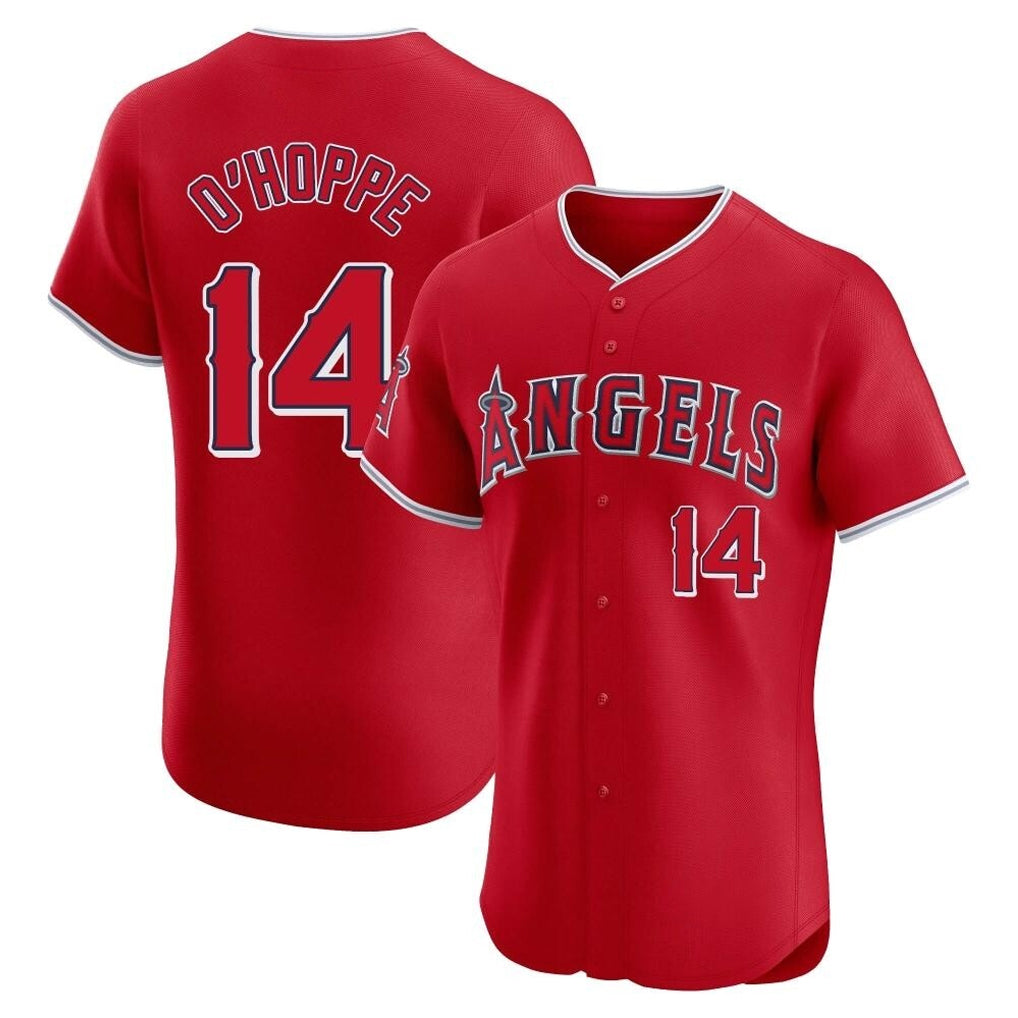 LA.Angels #14 Logan O'Hoppe Player Red Home Limited Elite Jdoa Stitched Jerseys